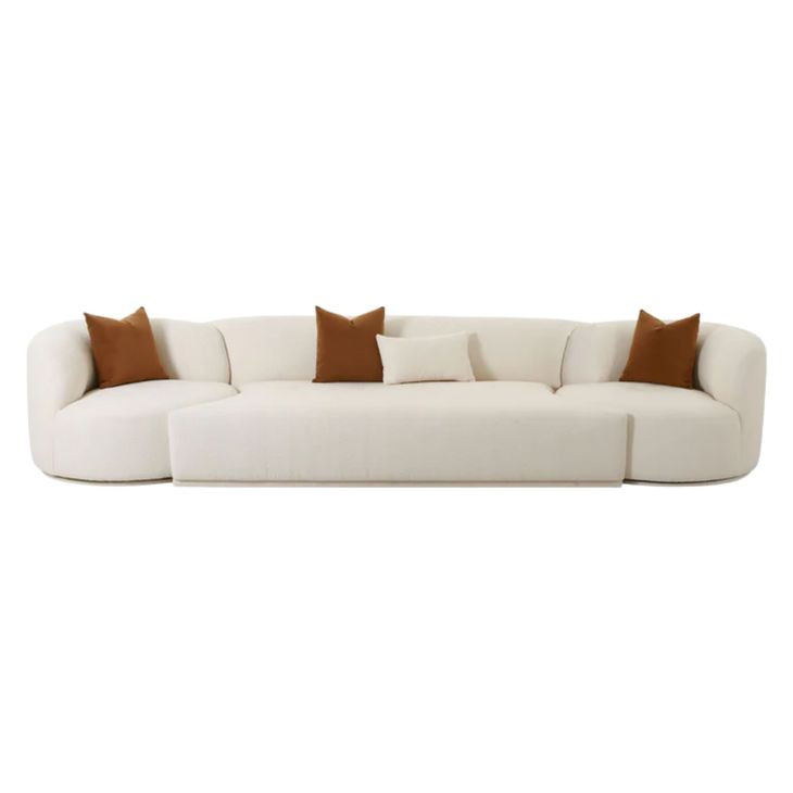 Fickle Cream Boucle 3 Piece Modular 144" Sofa