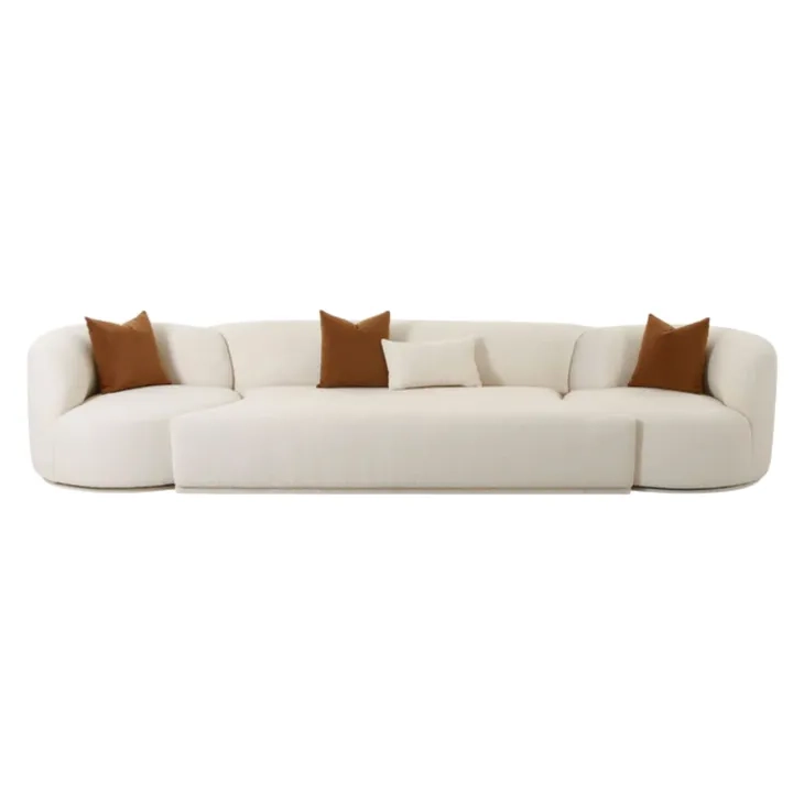 Fickle Cream Boucle 3 Piece Modular 144" Sofa