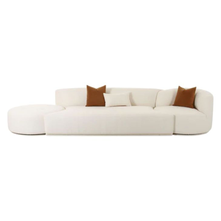 Fickle Cream Boucle 3 Piece Chaise Modular 144" Sofa