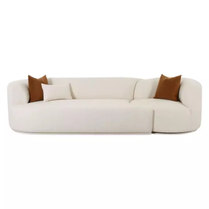 Fickle Cream Boucle 2 Piece Modular LAF 112" Sofa
