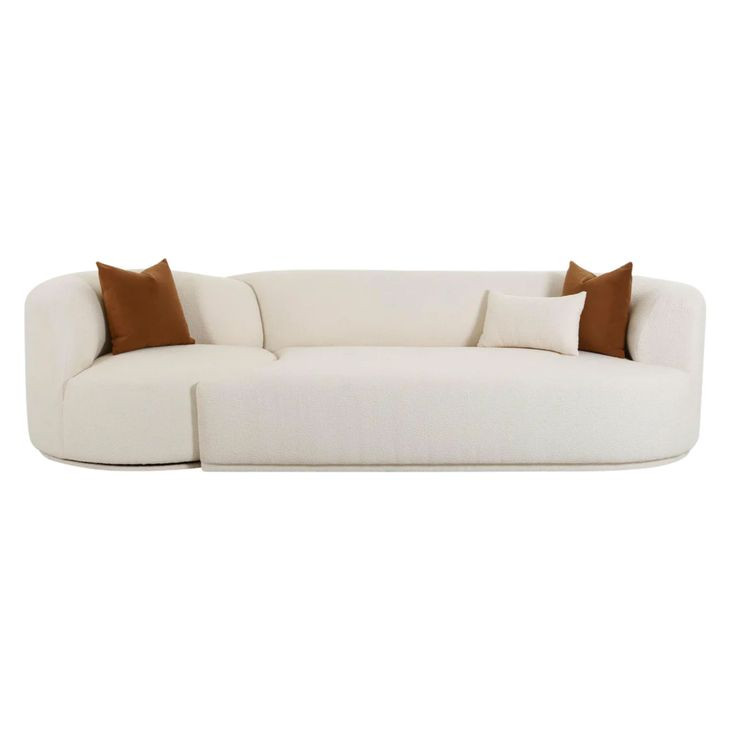 Fickle Cream Boucle 2 Piece Modular RAF 112" Sofa