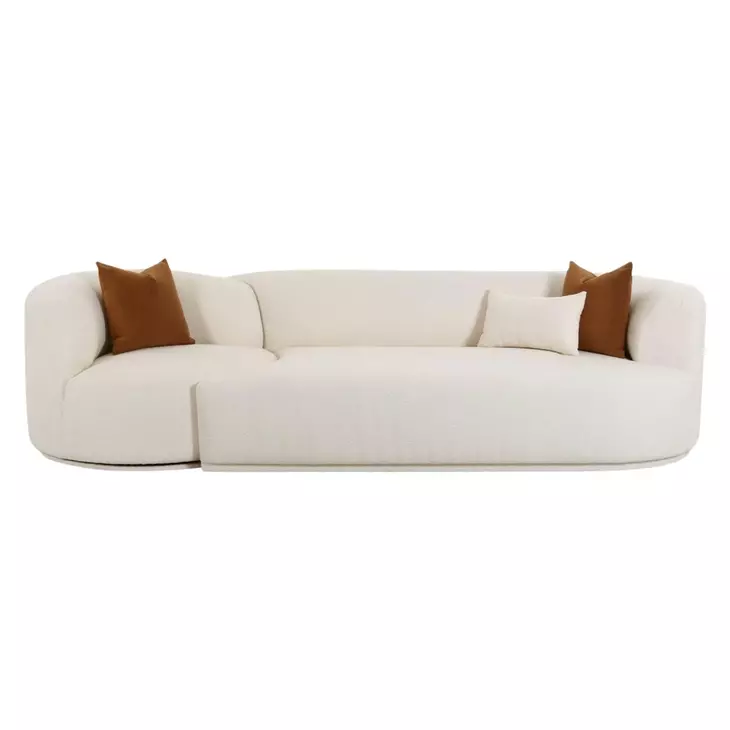 Fickle Cream Boucle 2 Piece Modular RAF 112" Sofa