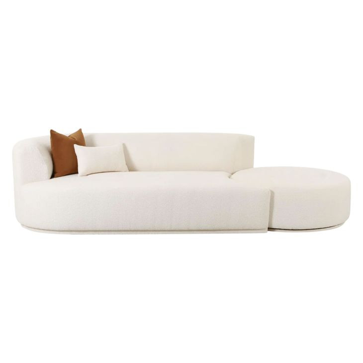 Fickle Cream Boucle 2 Piece Chaise Modular LAF 112" Sofa