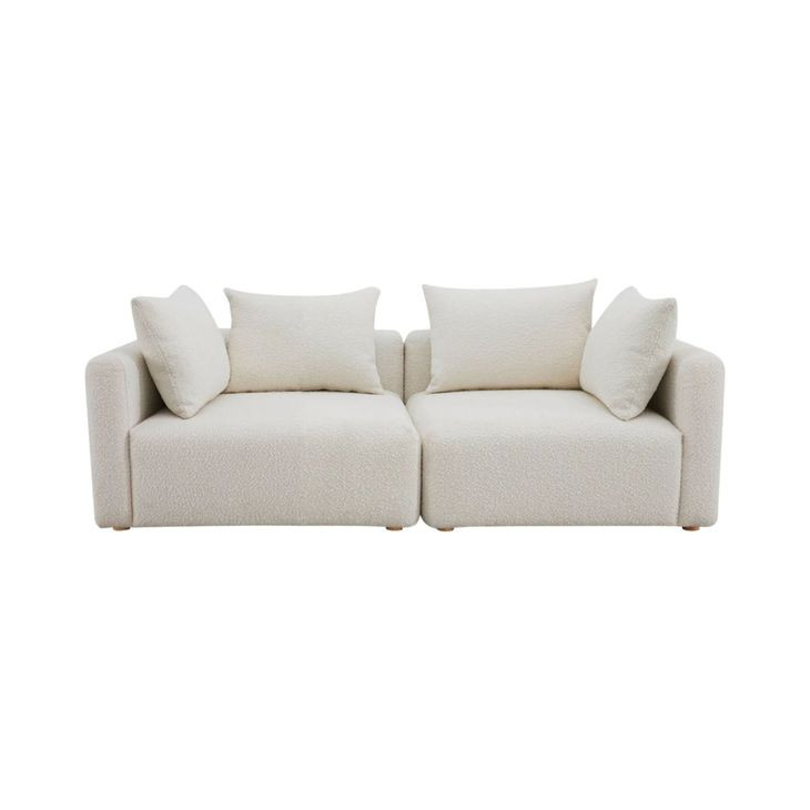 Hangover Cream Boucle 81" Loveseat