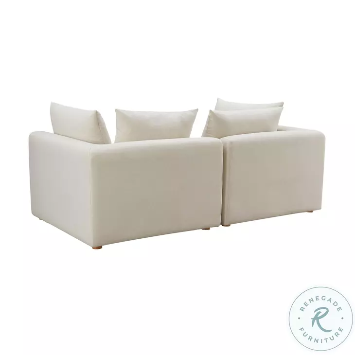 Hangover Cream Linen 81" Loveseat