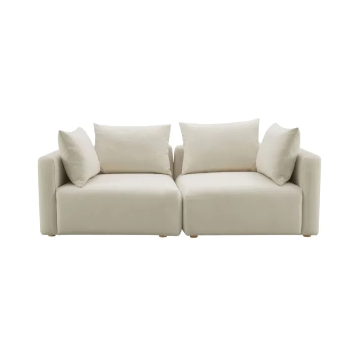 Hangover Cream Linen 81" Loveseat