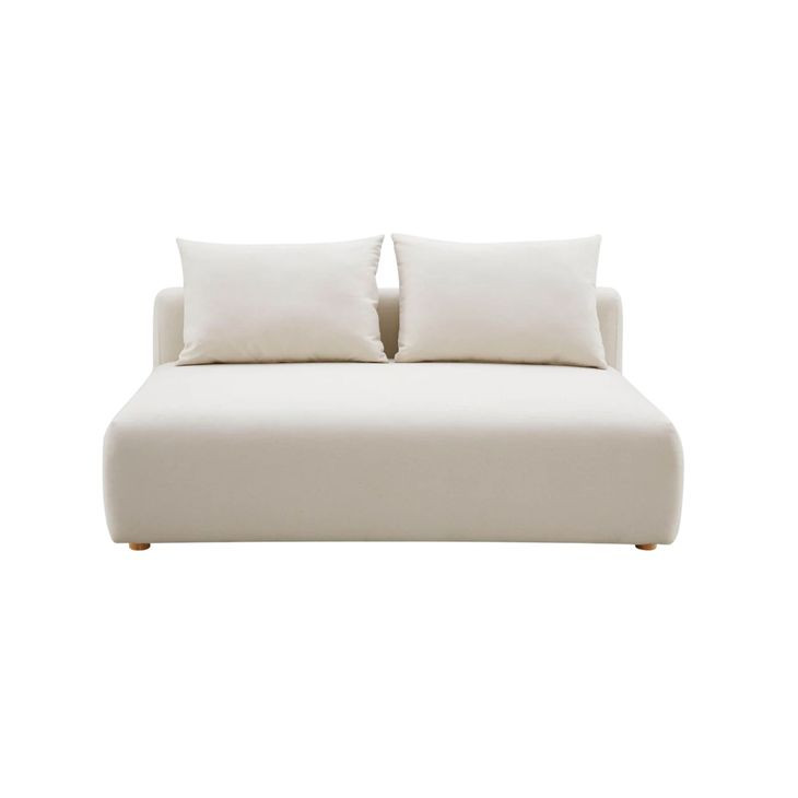 Hangover Cream Linen Modular 64" Loveseat