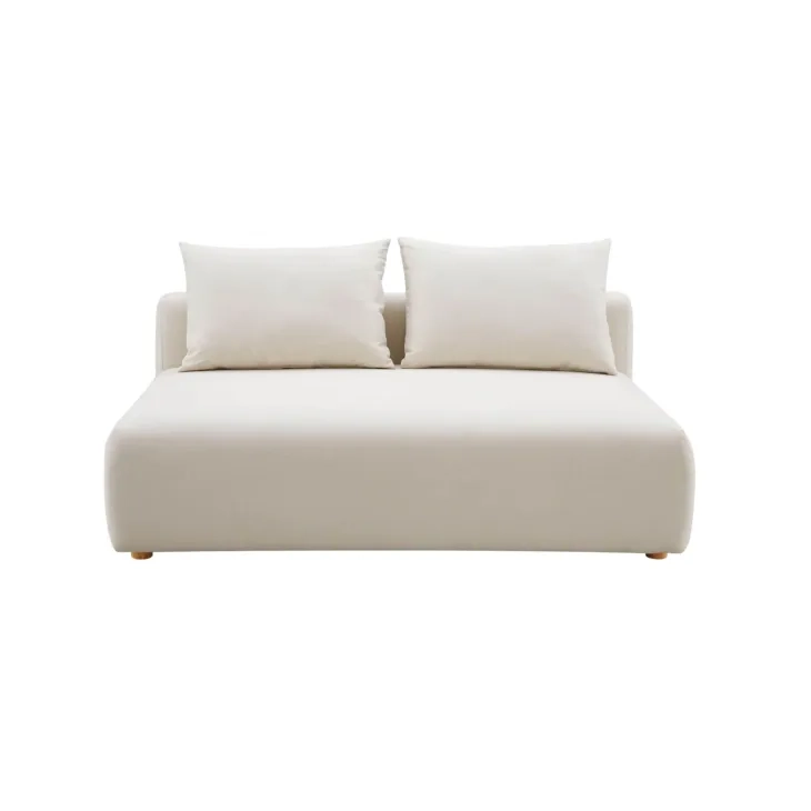 Hangover Cream Linen Modular 64" Loveseat
