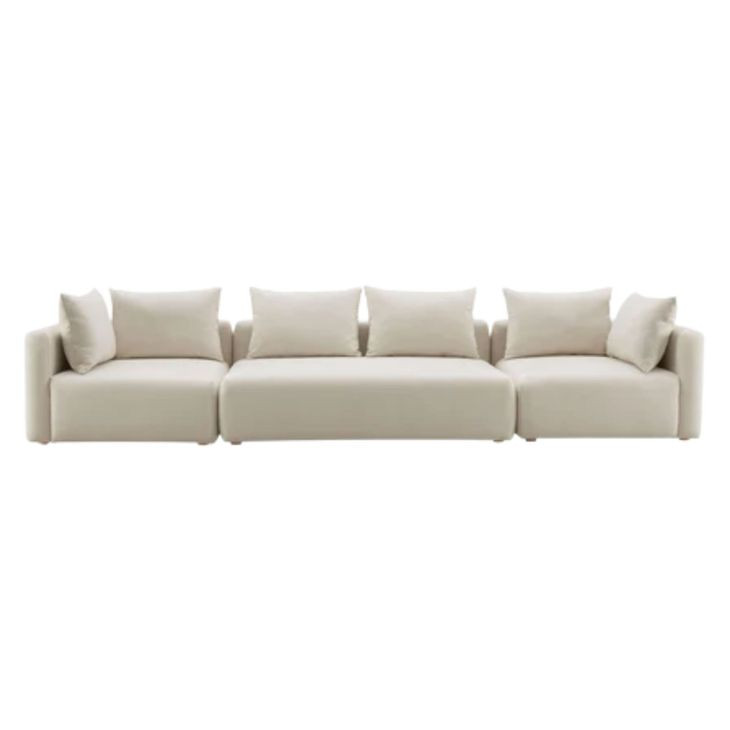 Hangover Cream Linen Long 145" Sofa