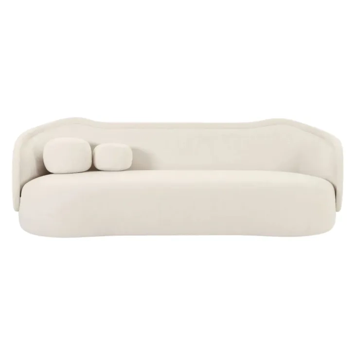 Circe Cream Textured Velvet 93" Sofa