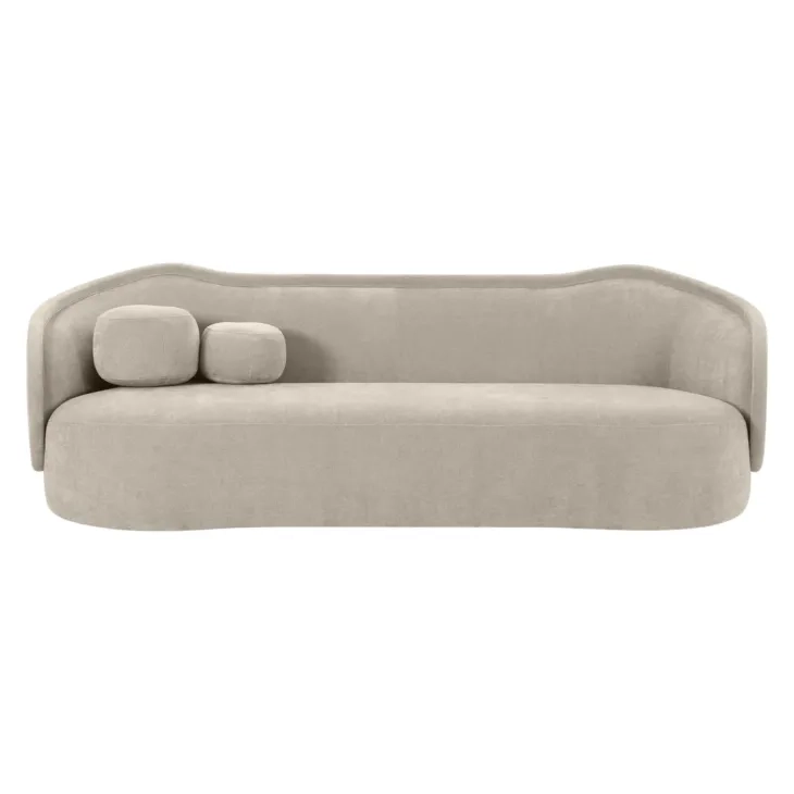 Circe Taupe Textured Velvet 93" Sofa