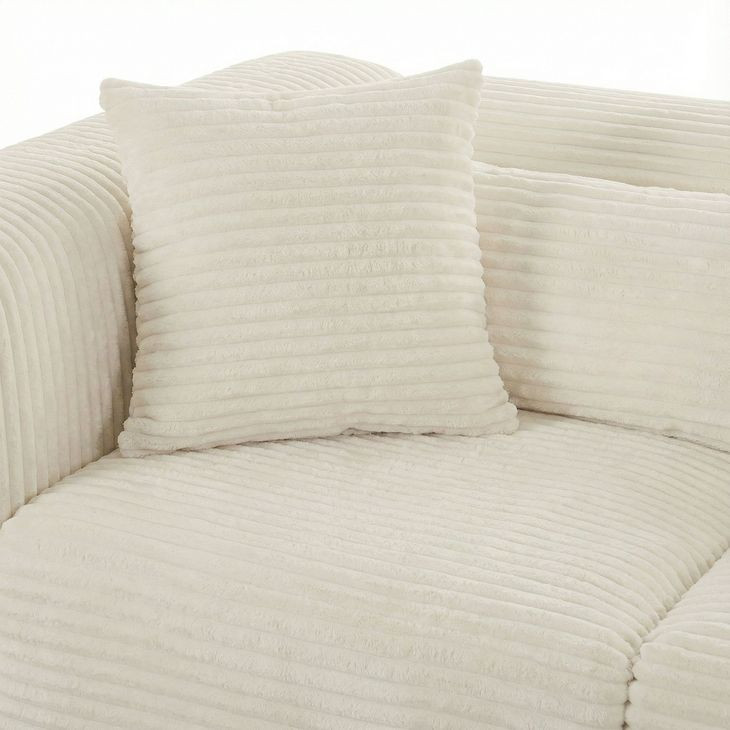 Tarra Cream Performance Fabric 4 Piece Modular Oversized Sectional