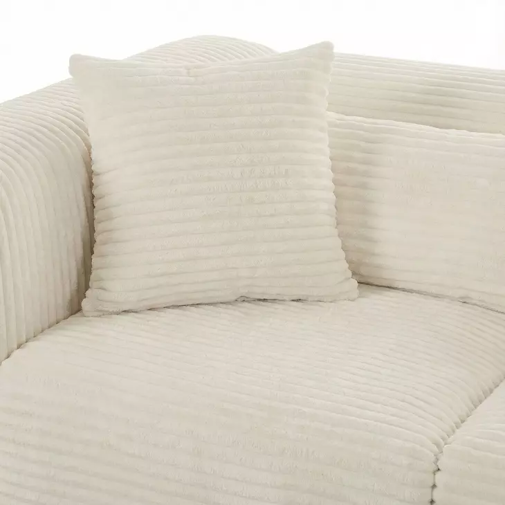 Tarra Cream Performance Fabric 4 Piece Modular Oversized Sectional