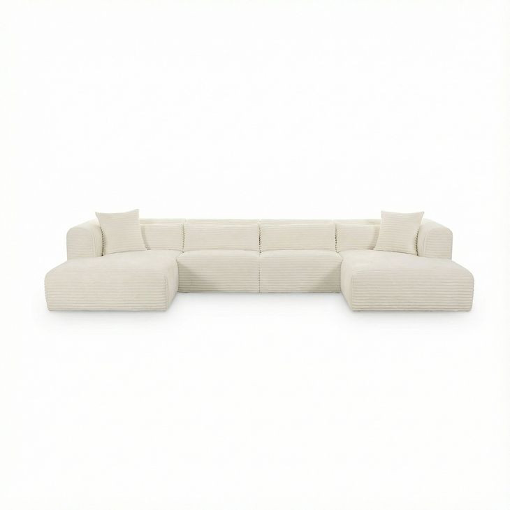 Tarra Cream Performance Fabric 4 Piece Modular Oversized Sectional