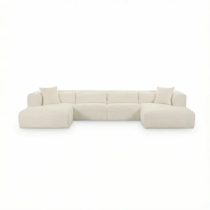 Tarra Cream Performance Fabric 4 Piece Modular Oversized Sectional