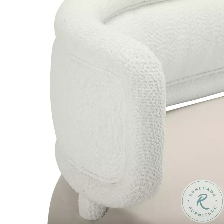 Tischa Cream Boucle and Gray Velvet Sofa