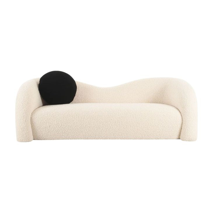 Leonie Beige Faux Sherling 84" Sofa