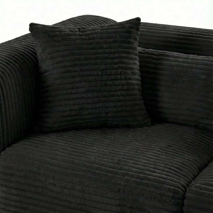 Tarra Black Performance Fabric 4 Piece Modular Oversized Sectional