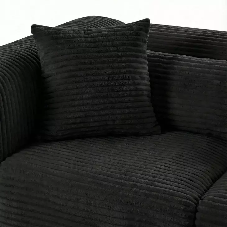Tarra Black Performance Fabric 4 Piece Modular Oversized Sectional