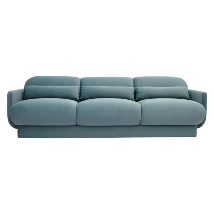 Azalea Powder Blue Velvet 91" Sofa