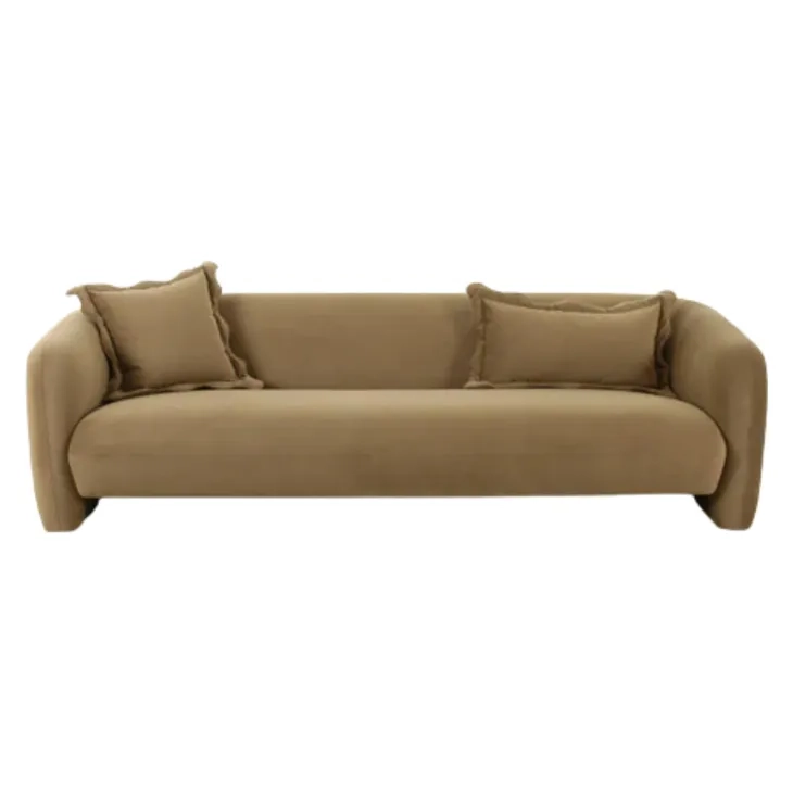 Lou Cafe Au Lait Performance Velvet 91" Sofa
