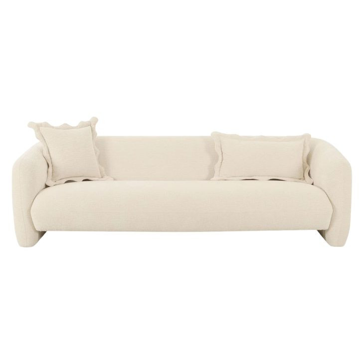 Lou Sandstone Textured Performance Fabric 91" Sofa