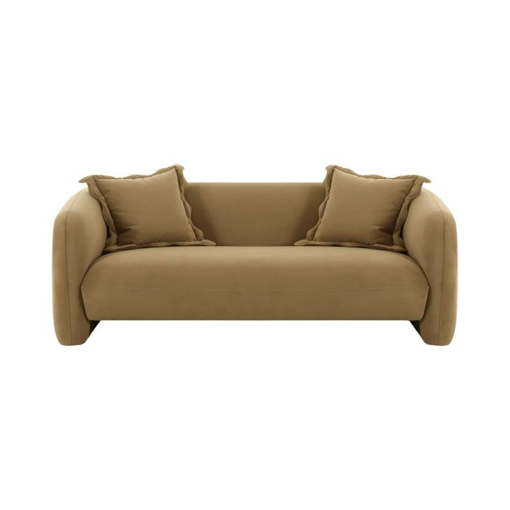 Lou Cafe Au Lait Performance Velvet 72" Loveseat