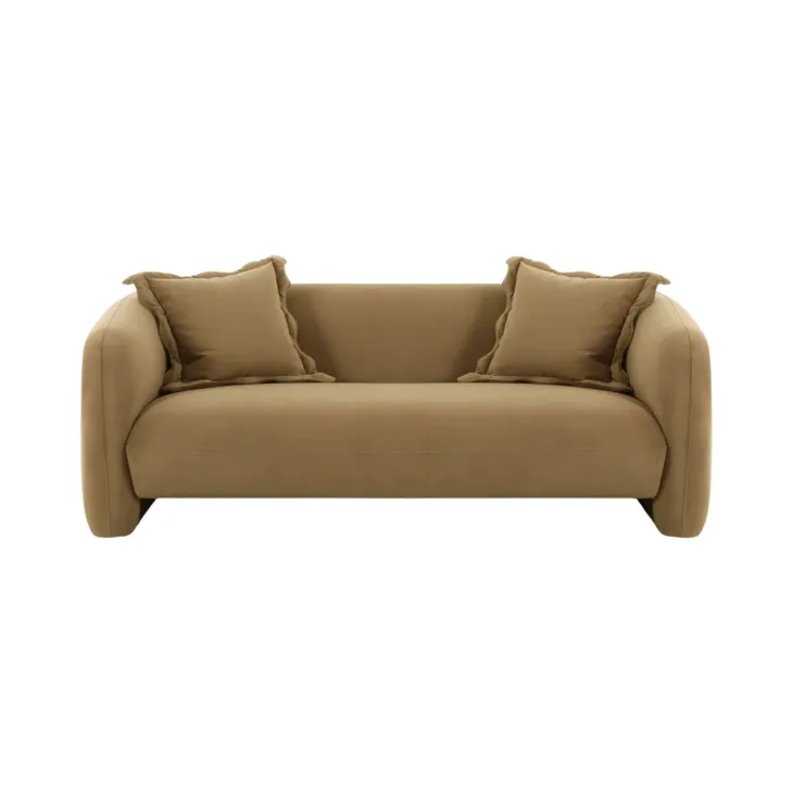 Lou Cafe Au Lait Performance Velvet 72" Loveseat
