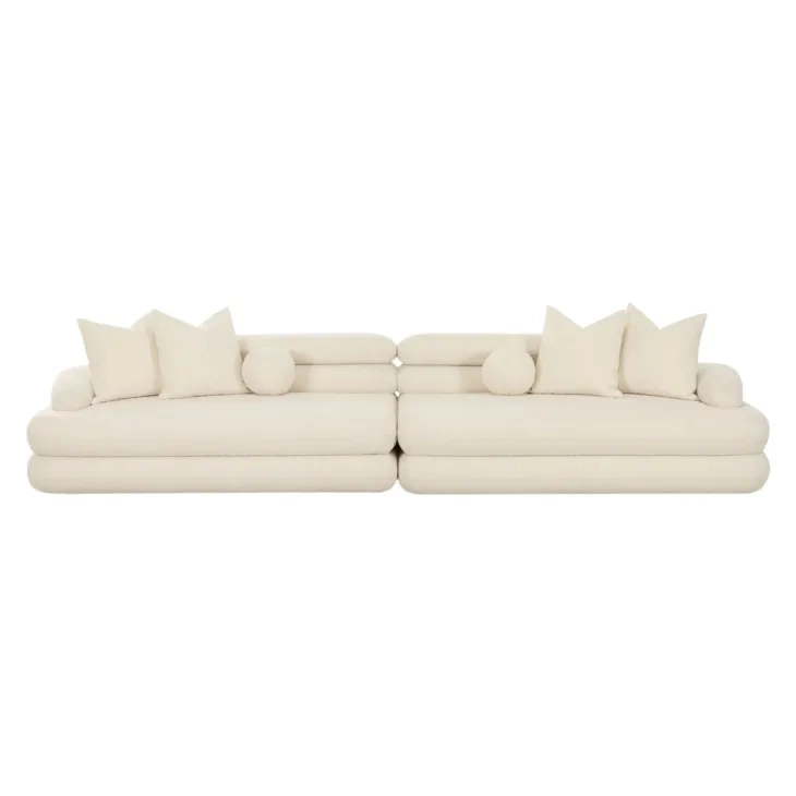 Lulu Cream Boucle Modular 141" Sofa