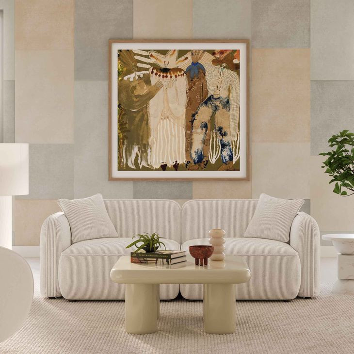 Travie White Sand Performance Corduroy Velvet Modular 78" Loveseat