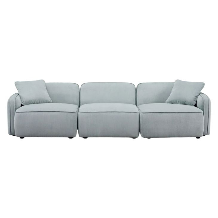Travie Sea Foam Performance Corduroy Velvet Modular 112" Sofa