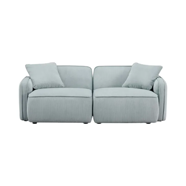 Travie Sea Foam Performance Corduroy Velvet Modular 78" Loveseat