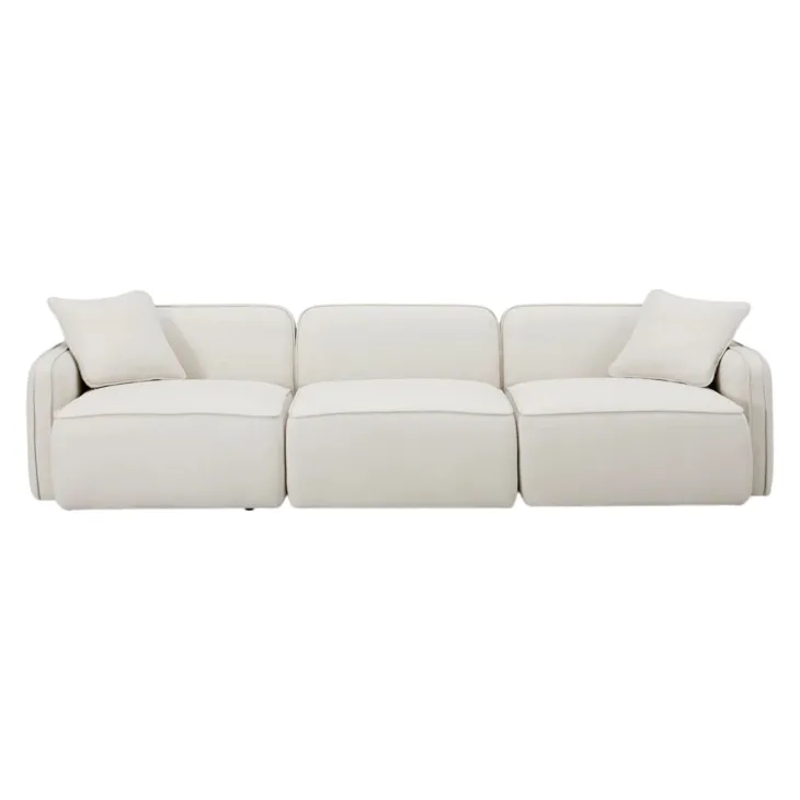 Travie Sand Upcycled Linen Modular 112" Sofa