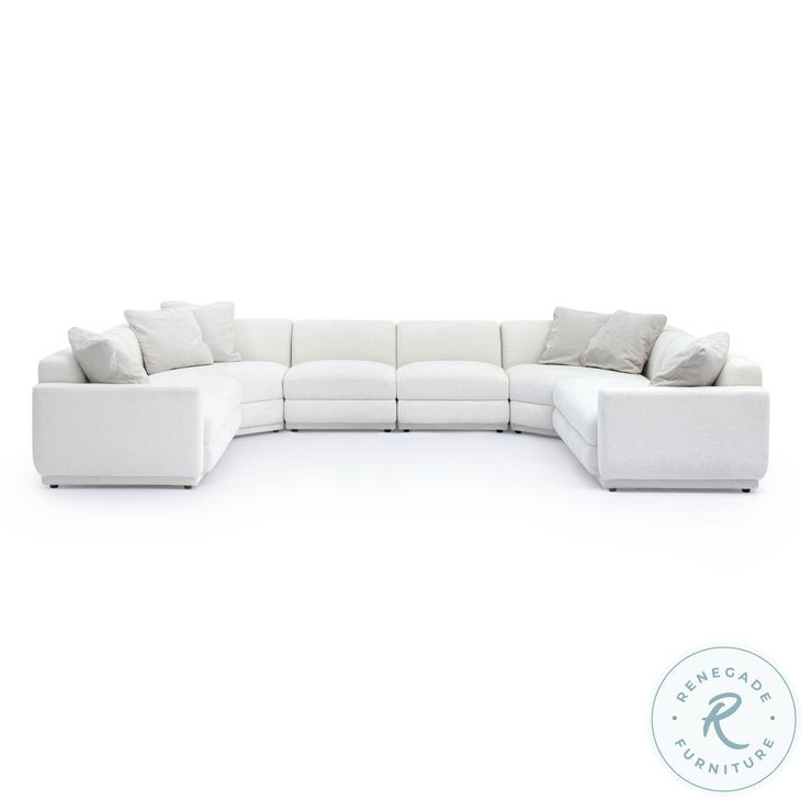 Perry Cream Chenille 114" Modular Large U-Sectional