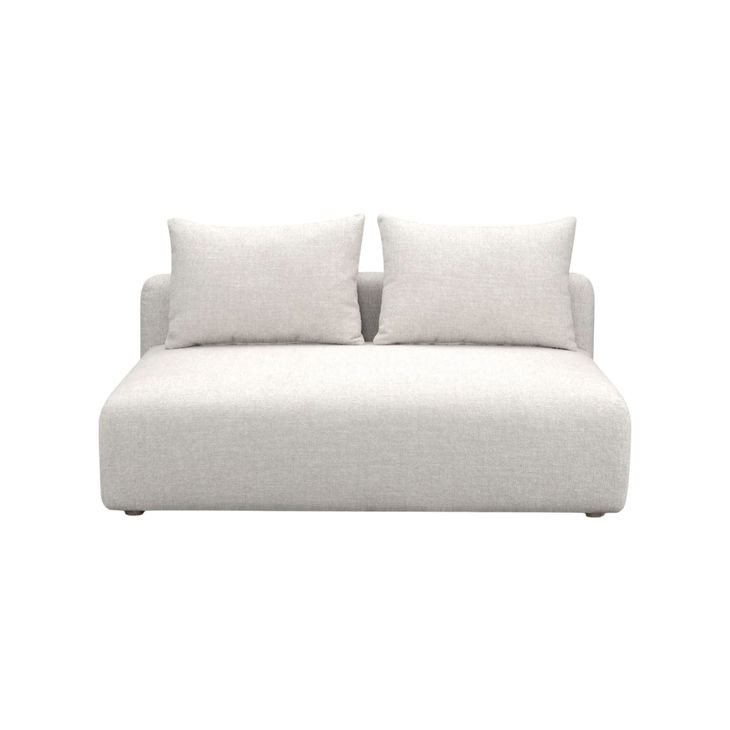 Hangover Cream Heavy Textured Fabric Modular 64" Loveseat