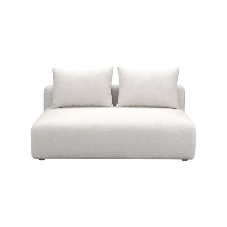 Hangover Cream Heavy Textured Fabric Modular 64" Loveseat