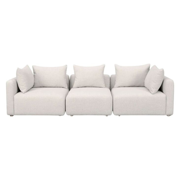 Hangover Cream Heavy Textured Fabric 112" Sofa