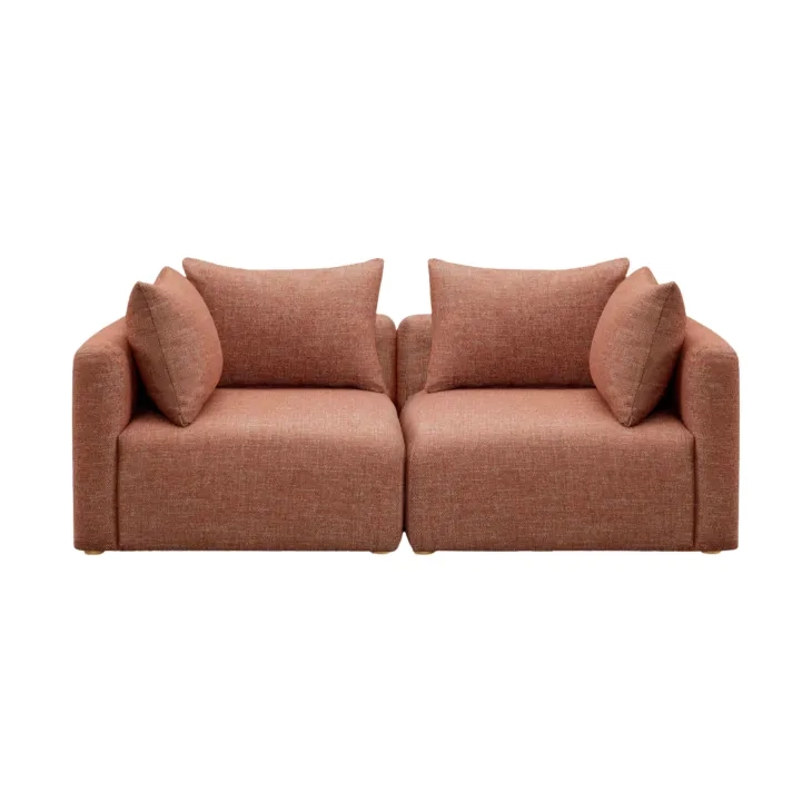 Hangover Sedona Red Textured Fabric 81" Loveseat