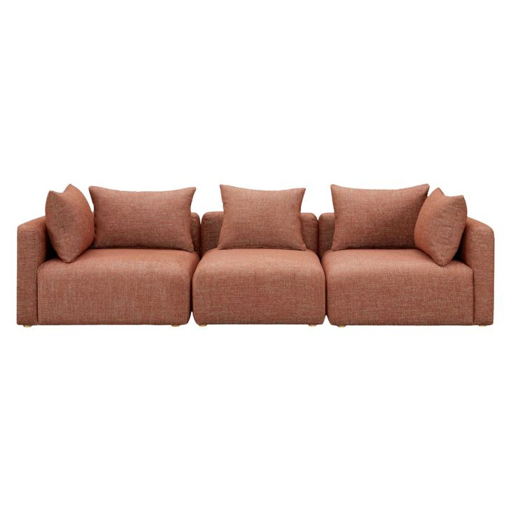 Hangover Sedona Red Textured Fabric 112" Sofa