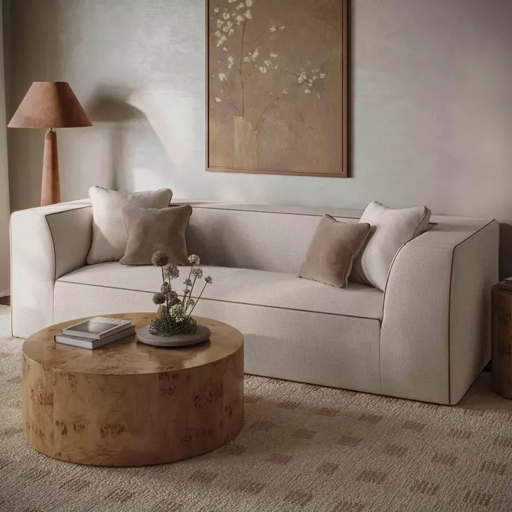Tristine Cream 96" Sofa