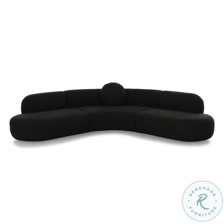 Broohah Black Boucle 100" Modular Sectional