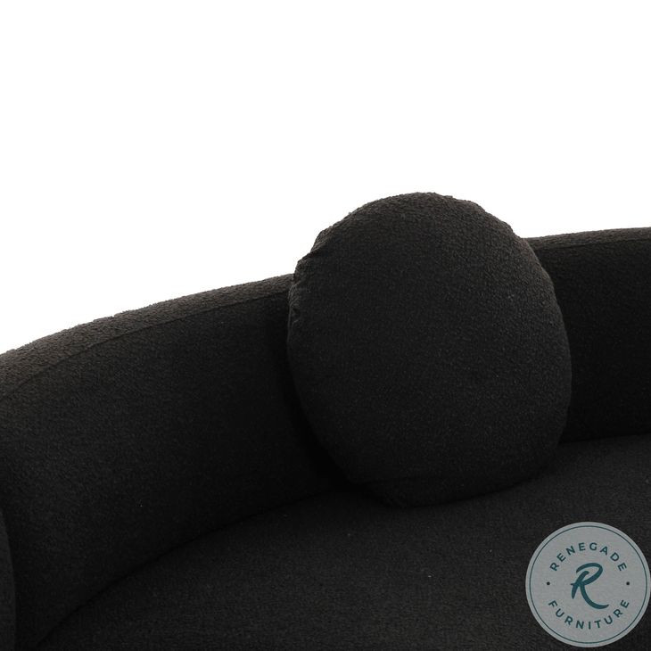 Broohah Black Boucle 100" Modular Sectional