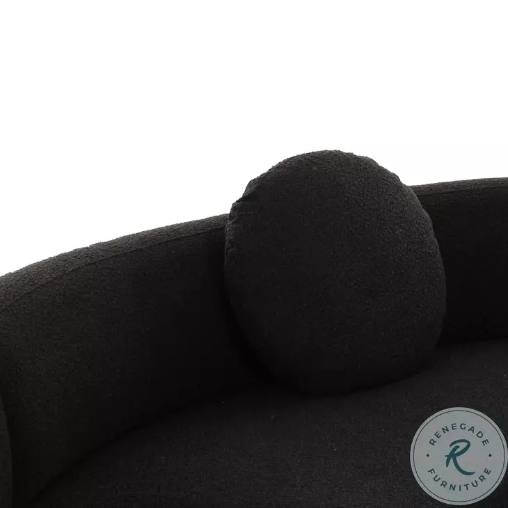 Broohah Black Boucle 100" Modular Sectional