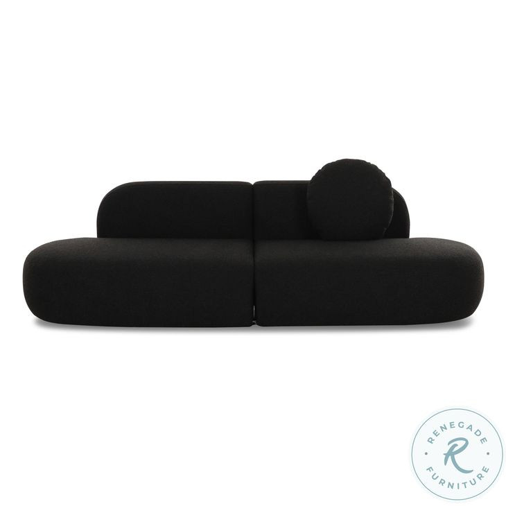 Broohah Black Boucle 95" Modular Sofa