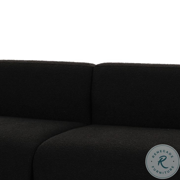 Broohah Black Boucle 95" Modular Sofa