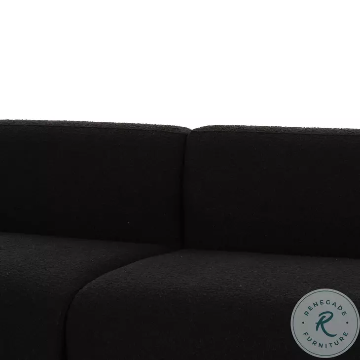 Broohah Black Boucle Modular 95" Sofa