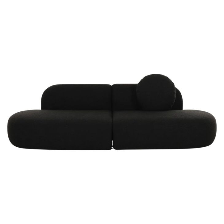 Broohah Black Boucle Modular 95" Sofa