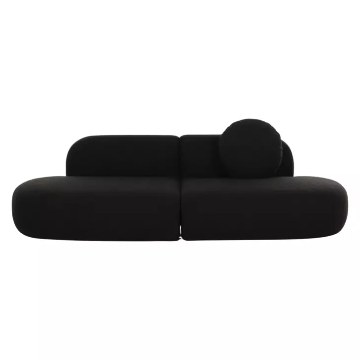 Broohah Black Boucle Modular 95" Sofa