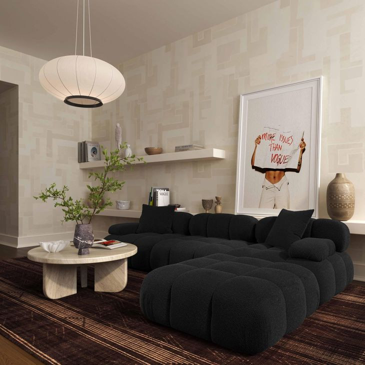 Calliope Black 4 Piece Modular Sectional