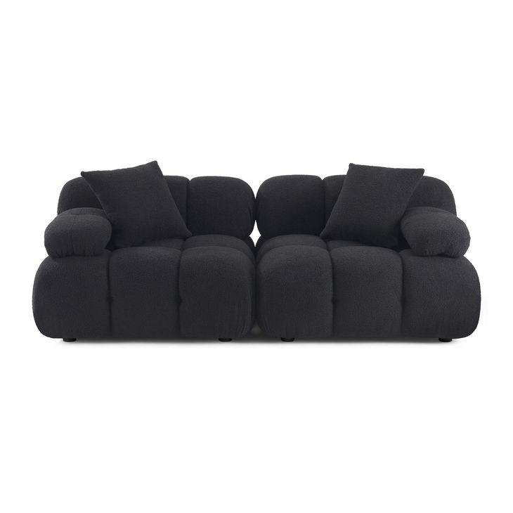 Calliope Black 79" Modular Loveseat